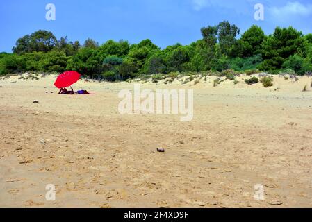 spiaggia di sampieri Ragusa Sicilia Italia Foto Stock