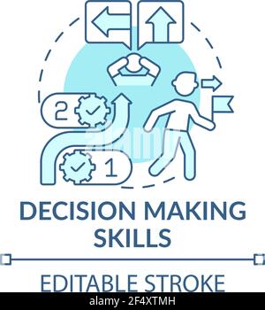 Concetto blu delle competenze decisionali Illustrazione Vettoriale