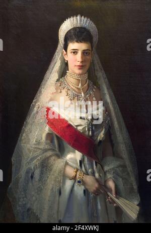 Ivan Kramskoi - Ritratto Mari Fyodorovn nata Principessa Dagmar Danimarca Moglie russa Tsar Alessandro III C 1880 Foto Stock