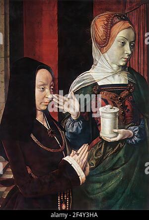 Jean Hey (chiamato Maestro di Moulins) - Madeleine Bourgogne presenta Santa Maria Maddalena 1490 Foto Stock