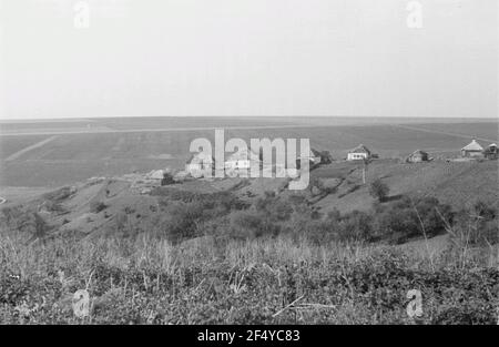 Seconda guerra mondiale. Per la fatturazione. Unione Sovietica. Vista di un villaggio Foto Stock