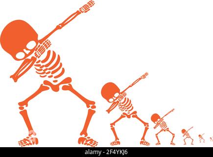 Scheletro dab, un gruppo di scheletri che dabbing Illustrazione Vettoriale