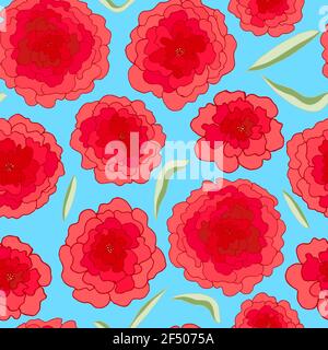 modello vettoriale senza giunture grandi gemme di rose Foto Stock