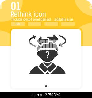 Rivisita l'icona vettoriale con uno stile piatto isolato su sfondo bianco. Immagine vettoriale icona simbolo sottile di un elemento trendy per ui, ux, sito Web Illustrazione Vettoriale