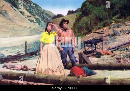 Barricata 1950 Warner Bros film con Ruth Roman e Dane Clark Foto Stock