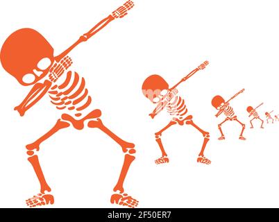 Scheletro dab, un gruppo di scheletri che dabbing Illustrazione Vettoriale