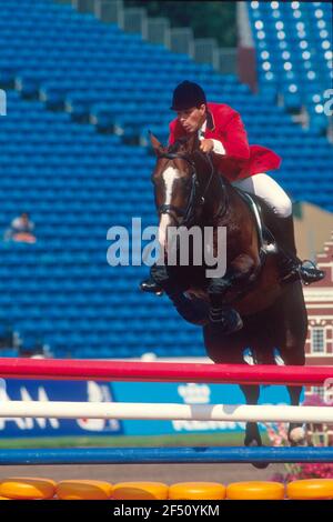 World Equestrian Games, l'Aia, 1994, Peter Eriksson (SWE) che cavalcano Robin Z Foto Stock