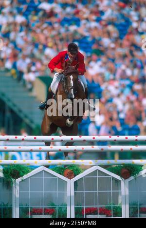 World Equestrian Games, The Hague, 1994, Tim Grubb (Gbr) In Sella A Elan Denizen Foto Stock