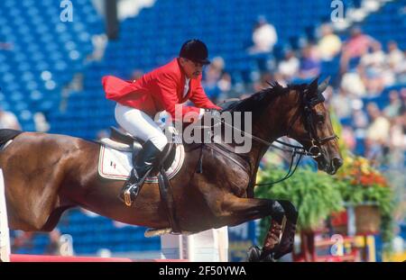 Giochi equestri mondiali, l'Aia, 1994, Alfonso Romo (MEX) riding Quinta La Silla Foto Stock