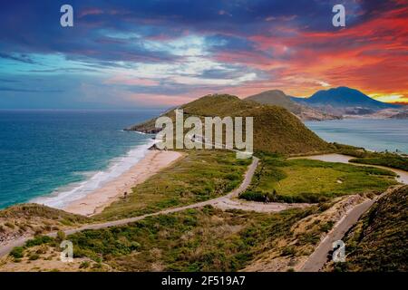 Punto di Terra a St Kitts Foto Stock