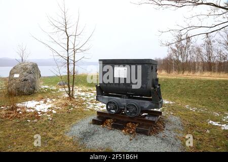 ein Hundt als Hinweis auf die Bergbau tradizione in Tauchitz seit 1735. 21.03.2021 Foto Stock