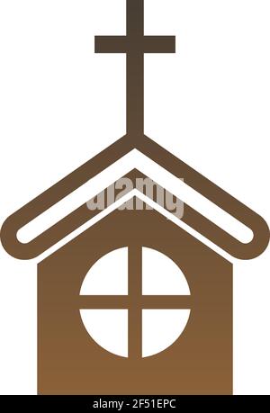 Icona Chruch logo segno modello di disegno vettoriale Illustrazione Vettoriale