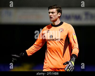 Southend, Regno Unito. 23 marzo 2021. SOUTHEND, INGHILTERRA - FMARCH 23: Liam Roberts di Wallsall durante la Sky Bet League due tra Southend United e Wallsall al Roots Hall Stadium, Southend, Regno Unito il 23 marzo 2021 Credit: Action Foto Sport/Alamy Live News Foto Stock