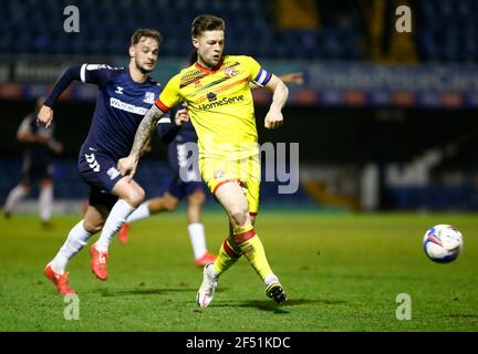 Southend, Regno Unito. 23 marzo 2021. SOUTHEND, INGHILTERRA - FMARCH 23: James Clarke di Wallsall durante la Sky Bet League due tra Southend United e Walsall al Roots Hall Stadium, Southend, Regno Unito il 23 marzo 2021 Credit: Action Foto Sport/Alamy Live News Foto Stock