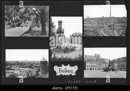 Freiberg. Vista sulla città Foto Stock