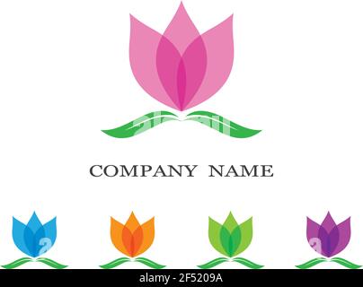 Icona vettoriale modello logo fiori di bellezza Illustrazione Vettoriale