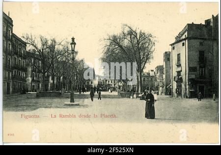 La Rambla dalla Placea Figueras la Rambla dal Placea Foto Stock