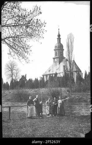 Flöha. Vista sulla chiesa Foto Stock