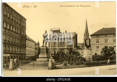 Bismarck monumento alla Piazza reale Löbau. Monumento di Bismarck alla Piazza reale Foto Stock