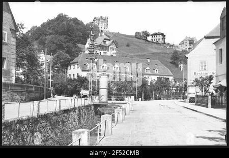 Tharandt. Vista sulla strada Foto Stock