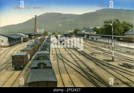 Bahnhof Löbau. Stazione ferroviaria Foto Stock