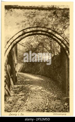 Castello di ingresso Leisnig. Schlosseingang Foto Stock