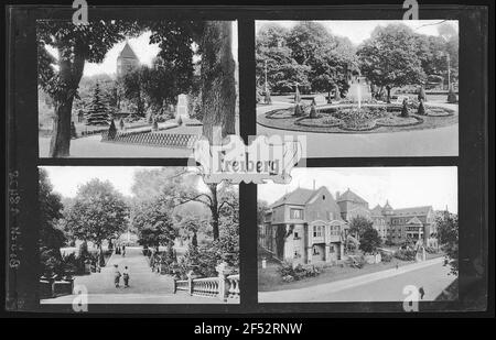 Freiberg. Vista sulla città Foto Stock