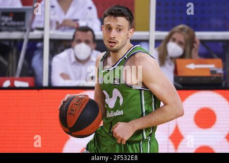 Barcellona, Spagna. 23 marzo 2021. 23 marzo 2021, Barcellona, Catalogna, Spagna: Aleksa Avramovic durante la partita tra FC Barcellona ed Estudiantes, corrispondente alla settimana 20 della Liga Endesa, suonata al Palau Blaugrana. Foto: JGS/Cordon Press Credit: CORDON PRESS/Alamy Live News Foto Stock