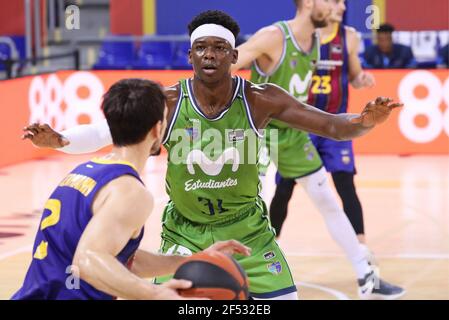 Barcellona, Spagna. 23 marzo 2021. 23 marzo 2021, Barcellona, Catalogna, Spagna: Angel Delgado durante la partita tra FC Barcellona ed Estudiantes, corrispondente alla settimana 20 della Liga Endesa, suonata al Palau Blaugrana. Foto: JGS/Cordon Press Credit: CORDON PRESS/Alamy Live News Foto Stock