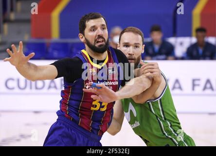 Barcellona, Spagna. 23 marzo 2021. 23 marzo 2021, Barcellona, Catalogna, Spagna: Nikola Mirotic durante la partita tra il FC Barcelona e gli Estudiantes, corrispondente alla settimana 20 della Liga Endesa, suonata al Palau Blaugrana. Foto: JGS/Cordon Press Credit: CORDON PRESS/Alamy Live News Foto Stock