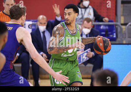 Barcellona, Spagna. 23 marzo 2021. 23 marzo 2021, Barcellona, Catalogna, Spagna: Edwin Jackson durante la partita tra il FC Barcelona e gli Estudiantes, corrispondente alla settimana 20 della Liga Endesa, suonata al Palau Blaugrana. Foto: JGS/Cordon Press Credit: CORDON PRESS/Alamy Live News Foto Stock