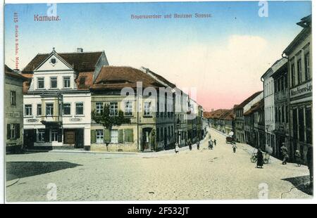 Hoyerswerdaer e Bautzener Straße Kamenz. Hoyerswerdaer e Bautzener Straße Foto Stock