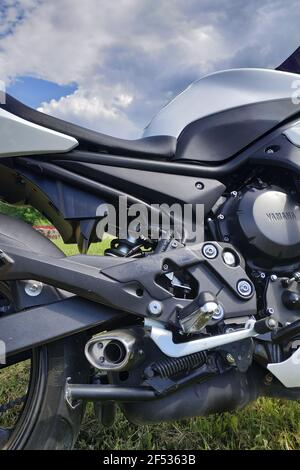 Kaluga, Russia 28 maggio 2019: Moto Yamaha, primo piano details.New Foto Stock