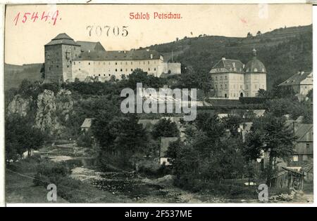 Vista su Petschau, Castello Vista su Petschau, Castello Foto Stock