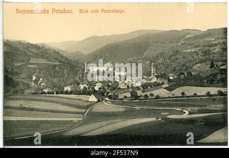 Vista di Petschau del Peterberge Petschau. Vista di Petschau del Peterberge Foto Stock