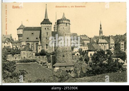 Michaeliskirche e l'antica arte acquatica Bautzen. Michaelskirche e la vecchia arte acquatica Foto Stock