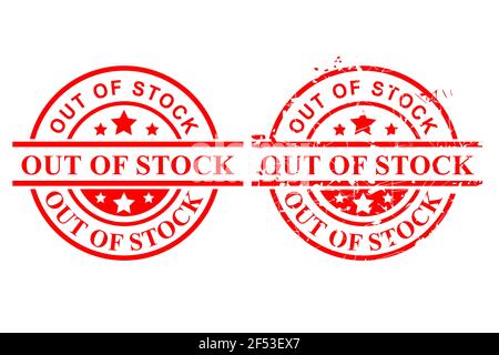 Vector of Circle Grunge Red Rubber Stamp, non disponibile, isolato su bianco Illustrazione Vettoriale
