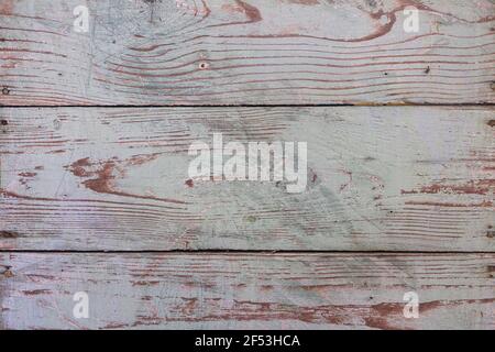 Vecchie tavole rustiche antiche e in legno afflitto in blu chiaro con chiodi arrugginiti al bordo e lotti di grano per sfondo o sfondo Foto Stock