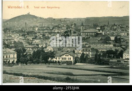 Vista di Warnsdorf dal Galgenberg Warnsdorf. Vista di Warnsdorf dal Galgenberg Foto Stock