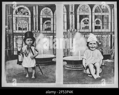 Carlsbad. Foto dei bambini. Scherzo immagine 'causa - effetto Foto Stock