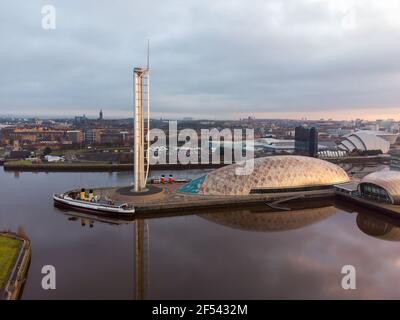 Glasgow Science Center & Tower, Pacific Quay, Glasgow, Scozia, Regno Unito Foto Stock