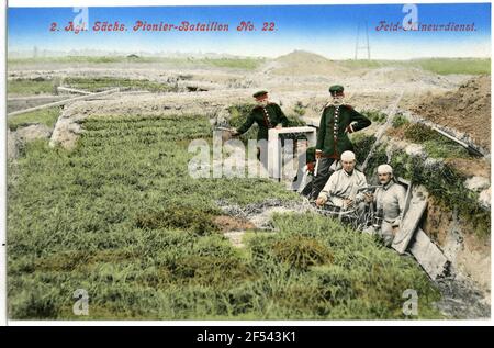 22 - Field MineEur Service Riesa. K.S. 2. Pionier-Battaglione No. 22. Feld-Minurdienst Foto Stock