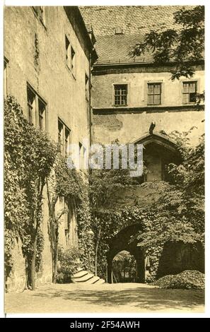 Nel Schloßhof Rochlitz. Nel cortile del castello Foto Stock