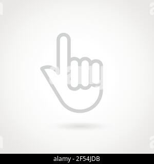 Icona contorno mano. Concetto di gesto. Illustrazione vettoriale, design piatto Illustrazione Vettoriale