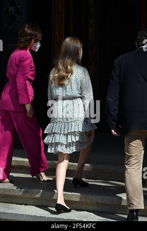 Madrid, Spagna. 24 Marzo 2021. La principessa delle Asturie Leonor de Borbon durante il 30° anniversario dell'Istituto Cervantes a Madrid 24 marzo 2021 Credit: CORDON PRESS/Alamy Live News Foto Stock