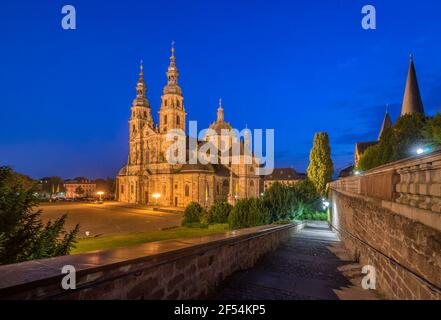 Geografia / viaggio, Germania, Assia, Fulda, Cattedrale di Fulda San Salvatore in serata, diritti aggiuntivi-clearance-Info-non-disponibile Foto Stock