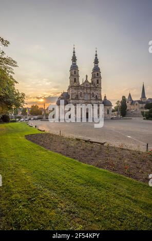 Geografia / viaggio, Germania, Assia, Fulda, Cattedrale di Fulda San Salvatore in serata, diritti aggiuntivi-clearance-Info-non-disponibile Foto Stock