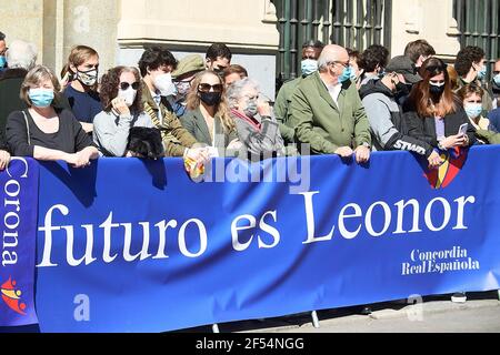 Madrid, Madrid, Spagna. 24 Marzo 2021. I monarchici presero il 30° anniversario dell'Istituto Cervantes del 24 marzo 2021 a Madrid, Spagna Credit: Jack Abuin/ZUMA Wire/Alamy Live News Foto Stock
