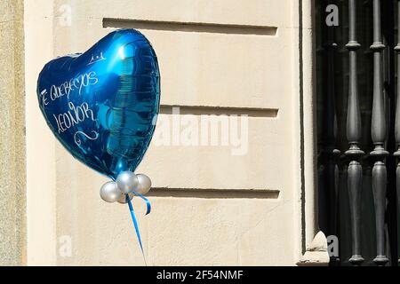 Madrid, Madrid, Spagna. 24 Marzo 2021. I monarchici presero il 30° anniversario dell'Istituto Cervantes del 24 marzo 2021 a Madrid, Spagna Credit: Jack Abuin/ZUMA Wire/Alamy Live News Foto Stock