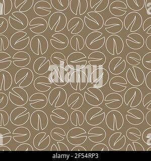 Chicchi di caffè sfondo senza cuciture. Illustrazione vettoriale Illustrazione Vettoriale